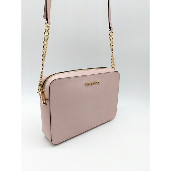 MICHAEL KORS Jet Set East West saffiano faux-leather large crossbody bag - PINK - Picture 5 of 11